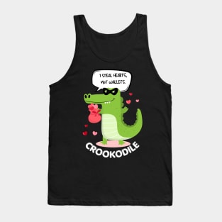 Funny Crocodile Heart Thief Tank Top